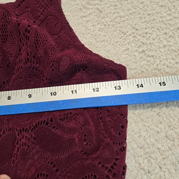 Hollister Burgundy Lace and Velvet Sleeveless Dress Size S Fairygoth - Picture 7 of 11